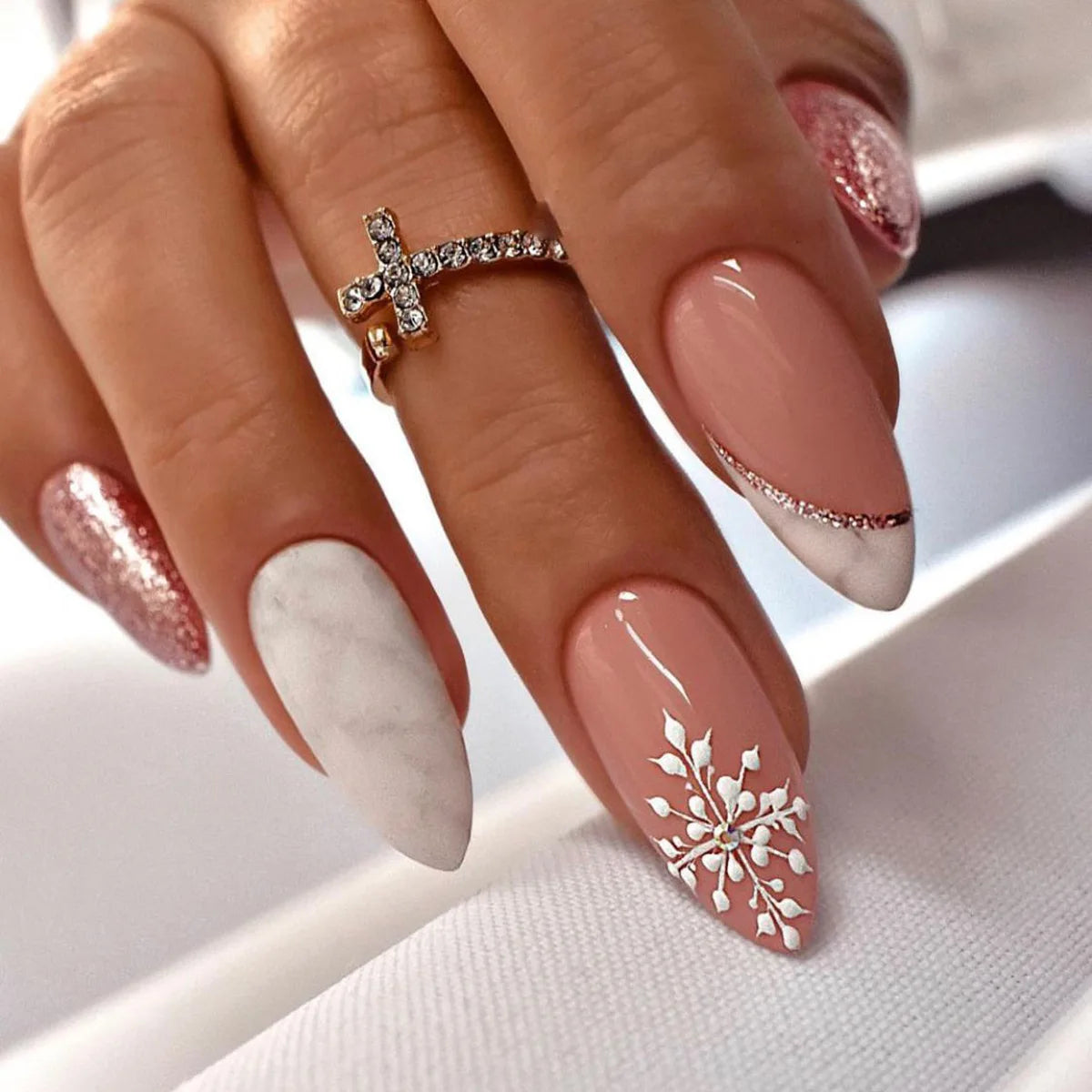Blush Marble Snow Stiletto